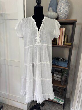 LULALIFE Gauzy Tiered Dress - Size L